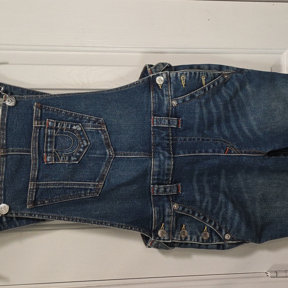 True Religion Dark Blue Denim Overalls - Picture 3 of 13